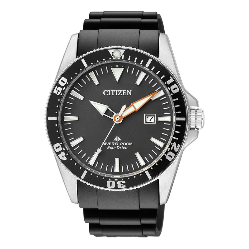 CITIZEN Eco-Drive Divers Black Rubber Strap BN0100-42E