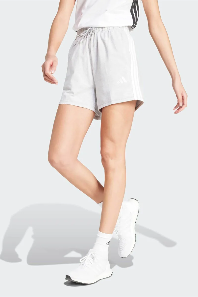 Adidas γυναικείο σορτς Regular Fit "Essentials 3-Stripes High Waisted" - IN6174 Γκρι
