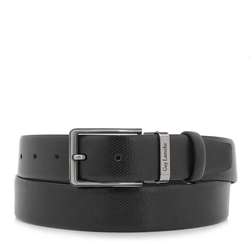 Guy Laroche Ανδρική Δερμάτινη Ζώνη Leather Belt GL F303/1 Μαύρο