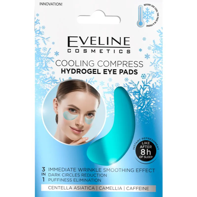 Eveline Cosmetics Hydra Expert μάσκα υδρογέλης για γύρω από τα μάτια με δροσερό αποτέλεσμα 2 τμχ