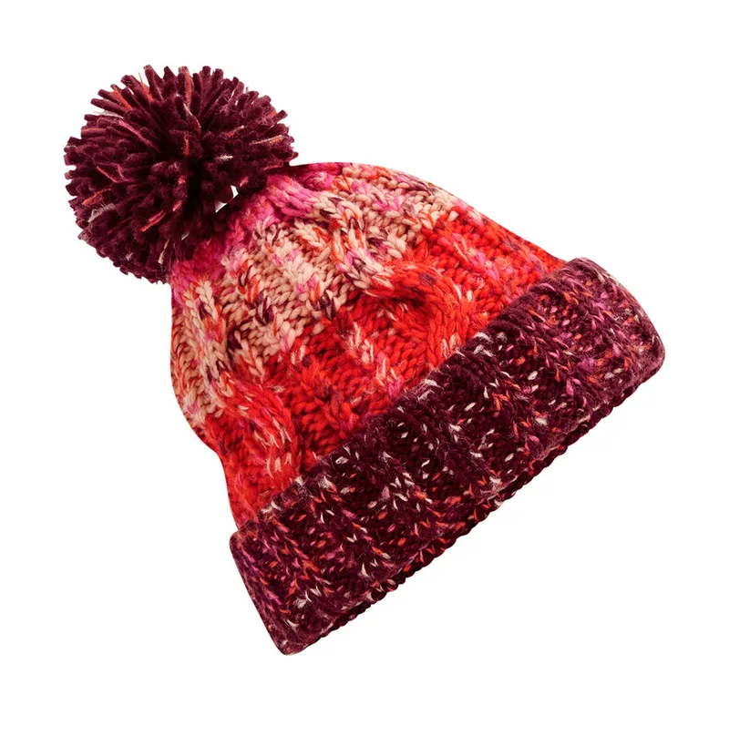 Σκούφος Corkscrew Pom Pom Beanie B486 Beechfield Cherry Sherbet