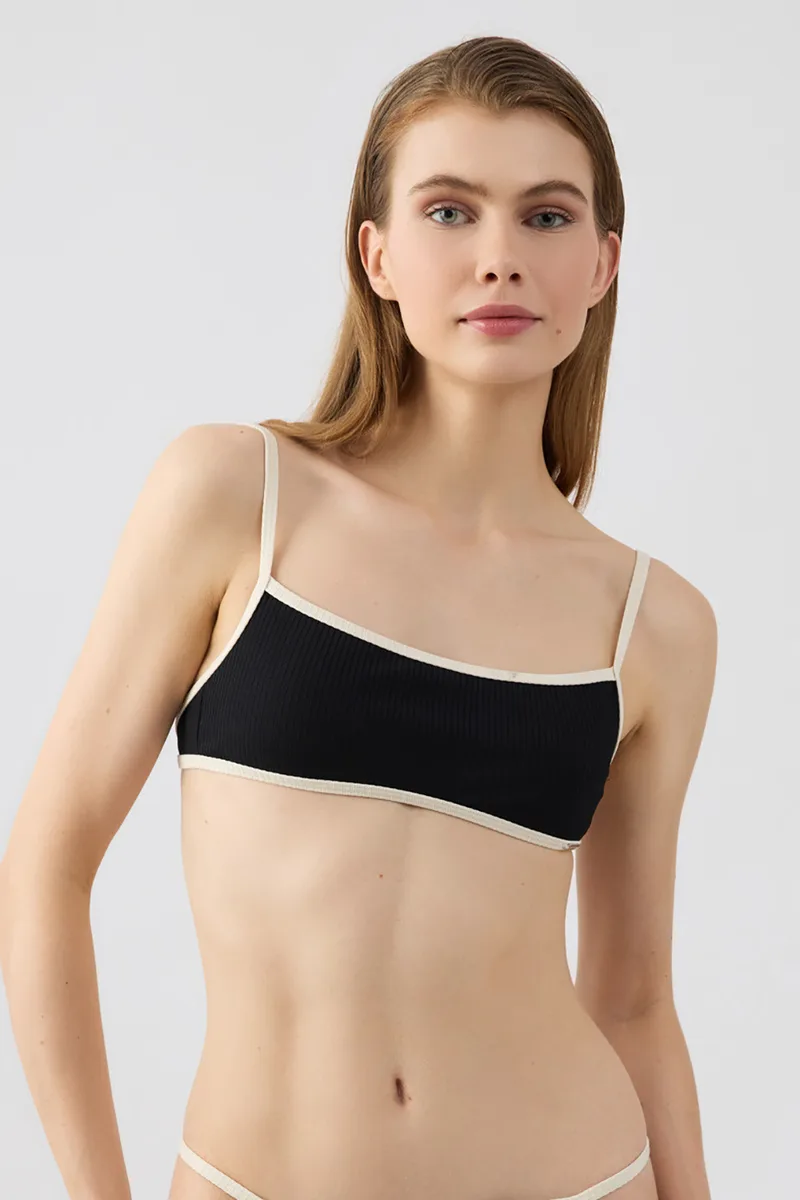 Minerva γυναικείο μαγιό bikini top ριπ μπουστάκι δετό "Fulani"-9203B-45