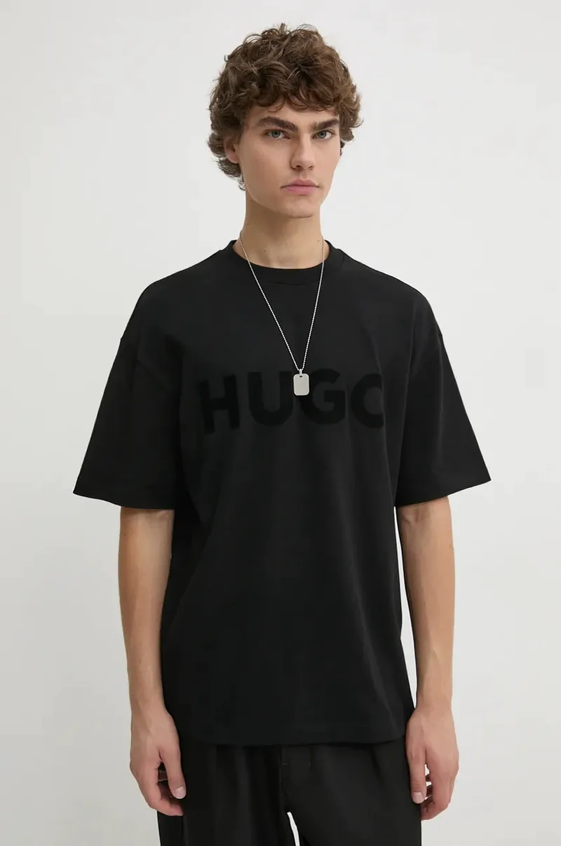 HUGO T-shirt basic ανδρικό βαμβακερό Dinkee