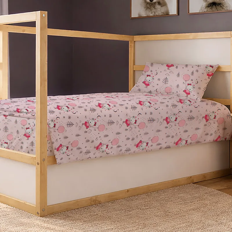 Σεντόνι Μονό Σετ Dimcol Ballerina Bear 598 Ροζ