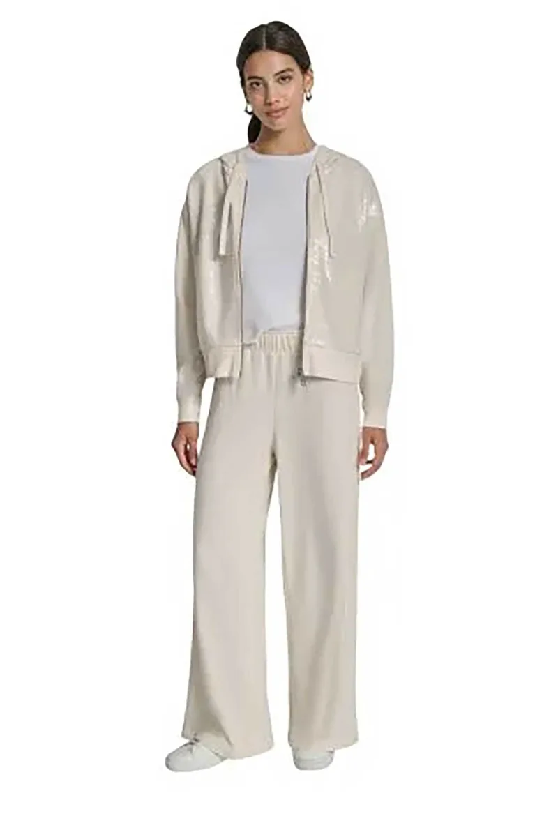 DKNY γυναικείο παντελόνι φόρμας μονόχρωμο - DJ6P3115 Εκρού