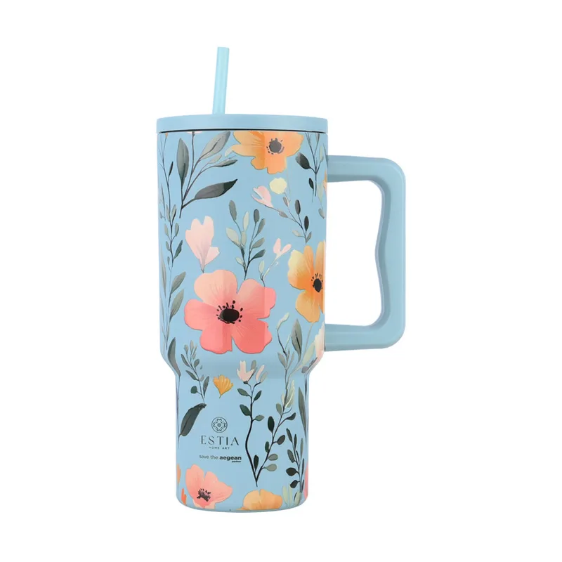 ΘΕΡΜΟΣ STRAW TUMBLER XL SAVE THE AEGEAN 900ml SKY GARDEN