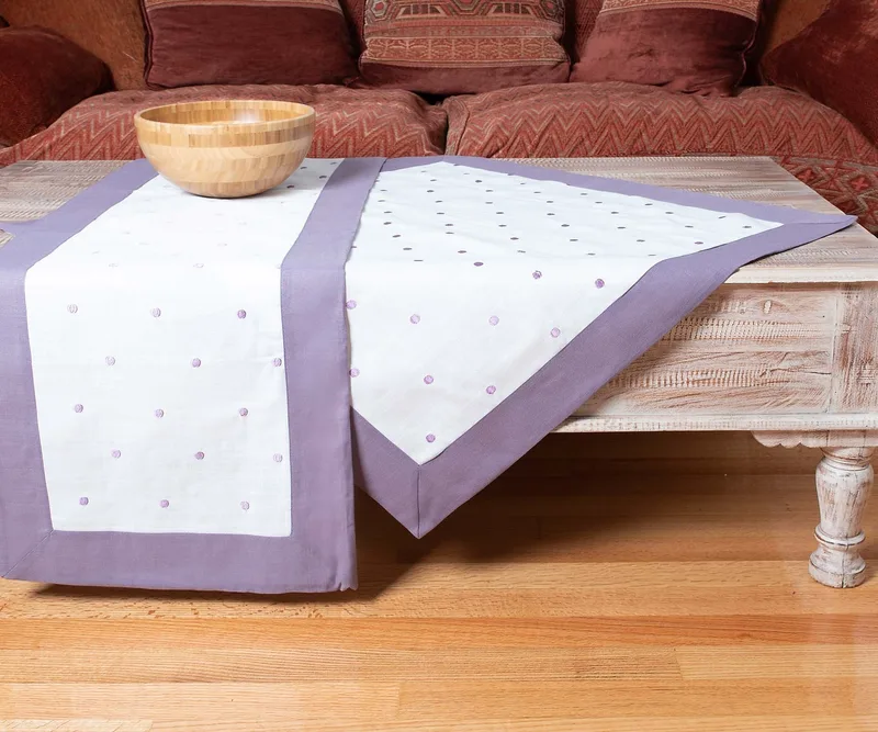 Τραπεζομάντηλο Silk Fashion Spot Μωβ 140x180