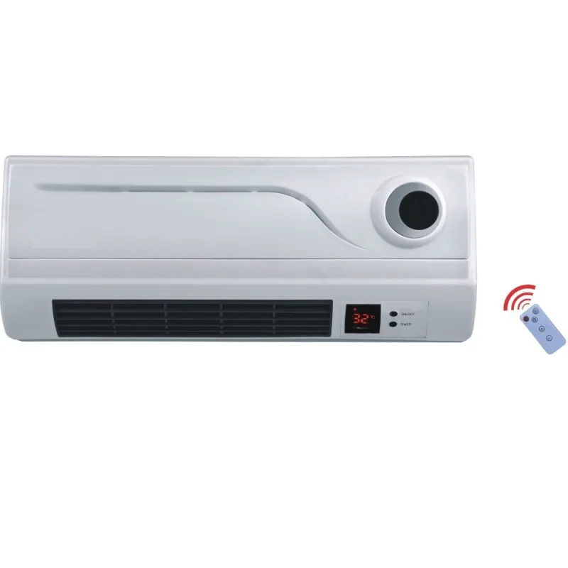 Κεραμική θερμάστρα τοίχου Rosberg R51973A, 2000W, PTC, Χρονοδιακόπτης, Τηλεχειριστήριο, LED, Λευκό