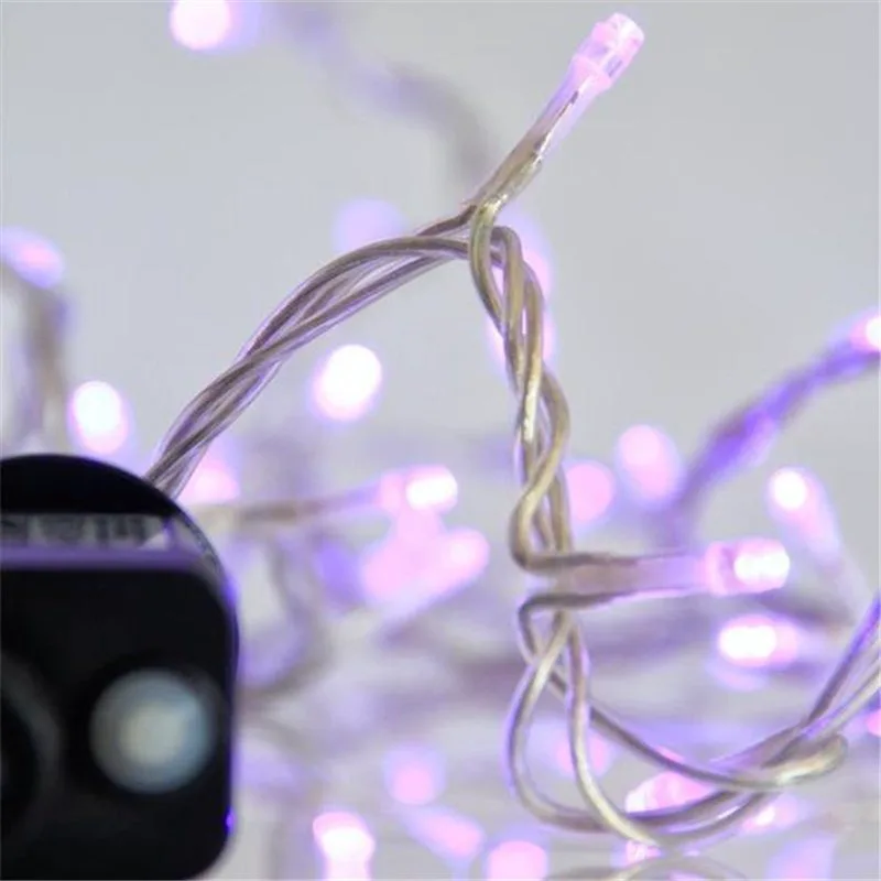 Λαμπάκια 140 LED Ροζ με Διάφανο Καλώδιο