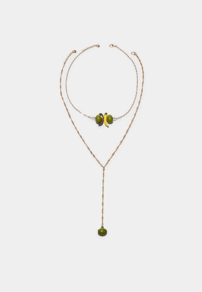 Stradivarius Σετ 2 Κολιε Ελια Χρυσαφί Os