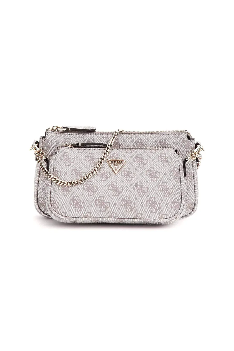 Guess γυναικεία τσάντα ώμου/crossbody με all-over logo print "Noelle II" - HWBG9672710 Μπεζ