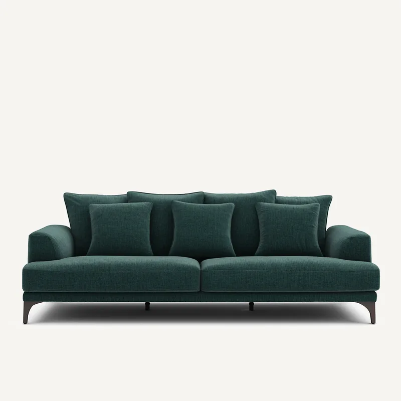 Καναπές με μελανζέ ταπετσαρία Μ105xΠ217xΥ84cm