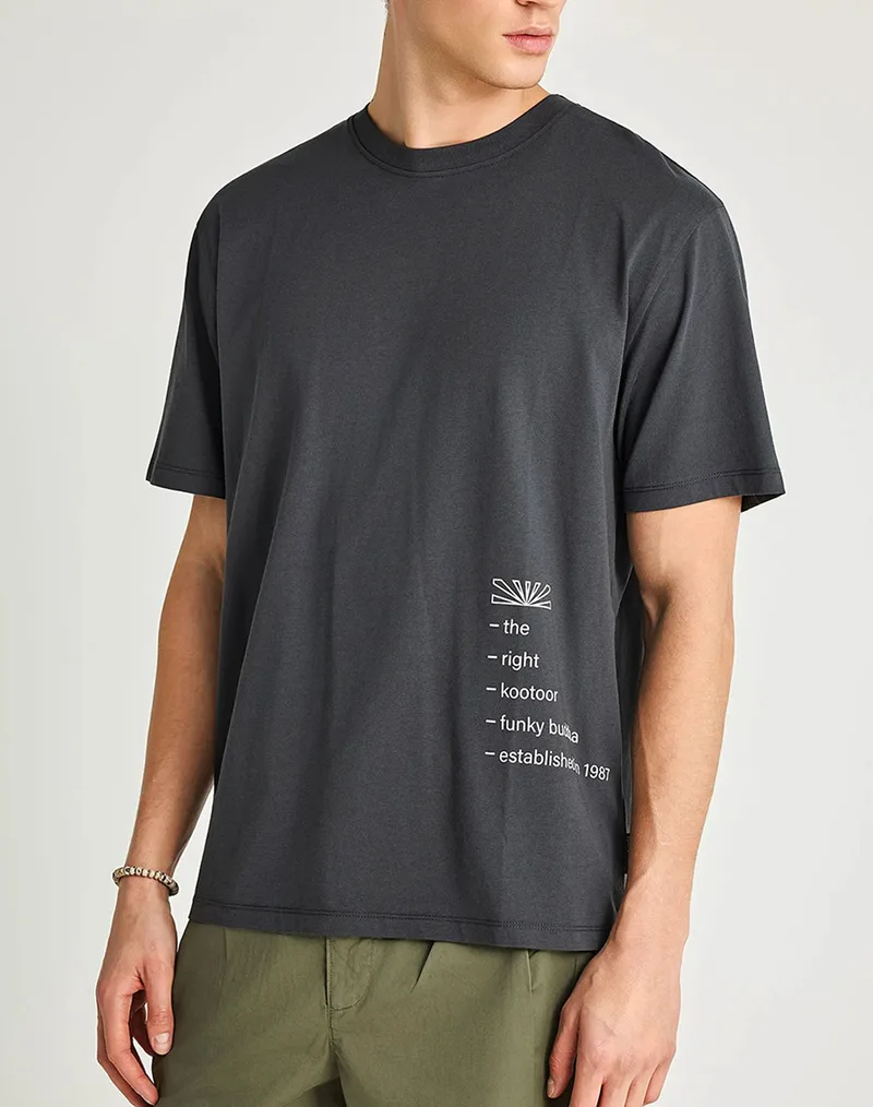 FUNKY BUDDHA T-Shirts FBM013-014-04-ANTHRACITE DarkSlateGrey