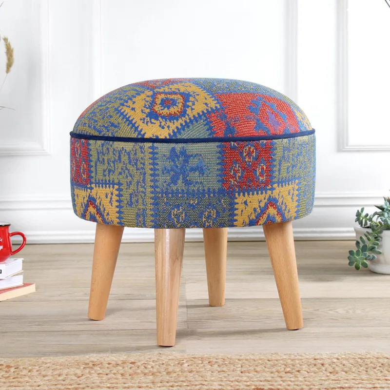 Πουφ Rugrev - Blue 209Flf1422 (45x45x45)