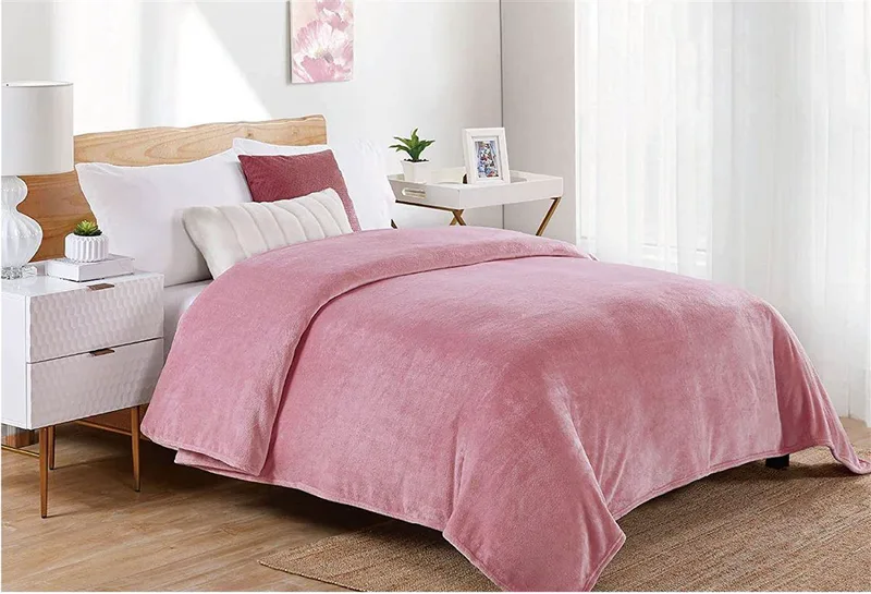 ΚΟΥΒΕΡΤΑ CORAL FLEECE Polyester 220X240 Μονόχρωμη 01 Cashmere Ροζ