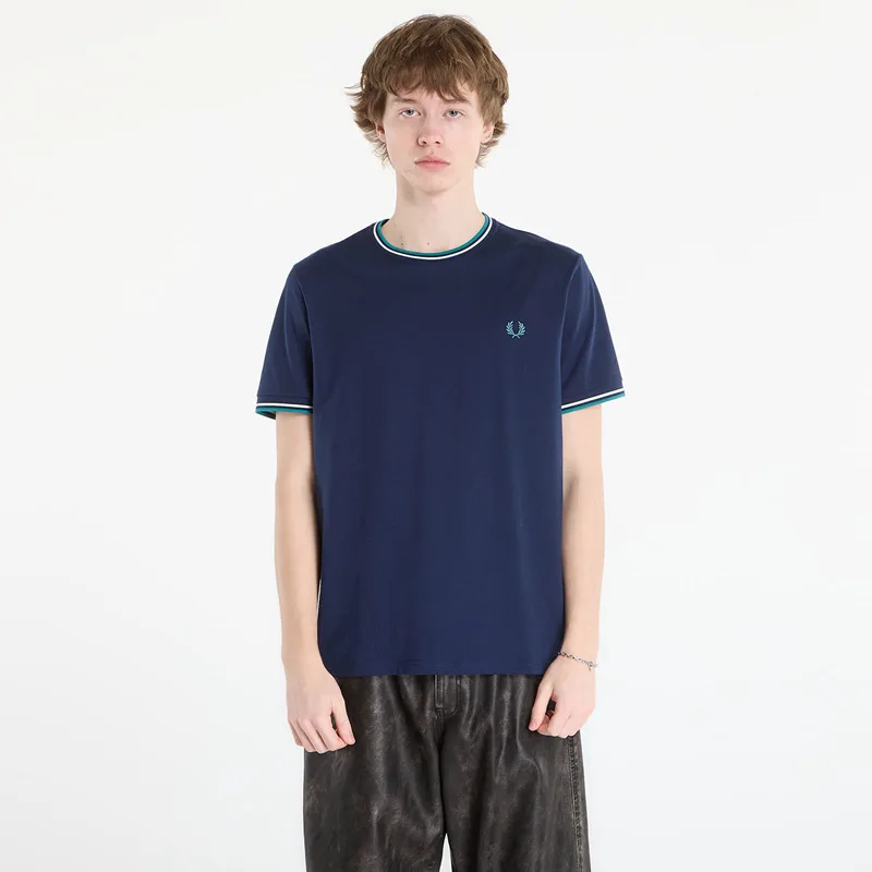T-shirt FRED PERRY Twin Tipped T-Shirt Tnsbl/ Snwht/ Dpmt L