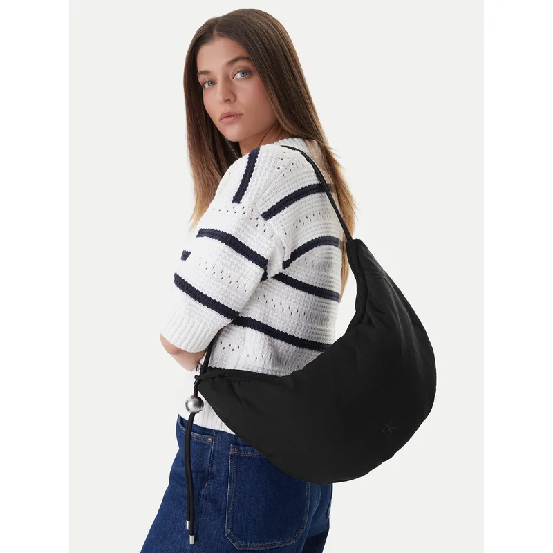 Τσάντα Calvin Klein Nylon Cord Small Hobo Bag LV04F3382G Μαύρο