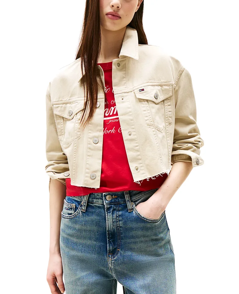 Γυναικείο Τζιν Μπουφάν Μπεζ Tommy Jeans DW0DW21431-RBV