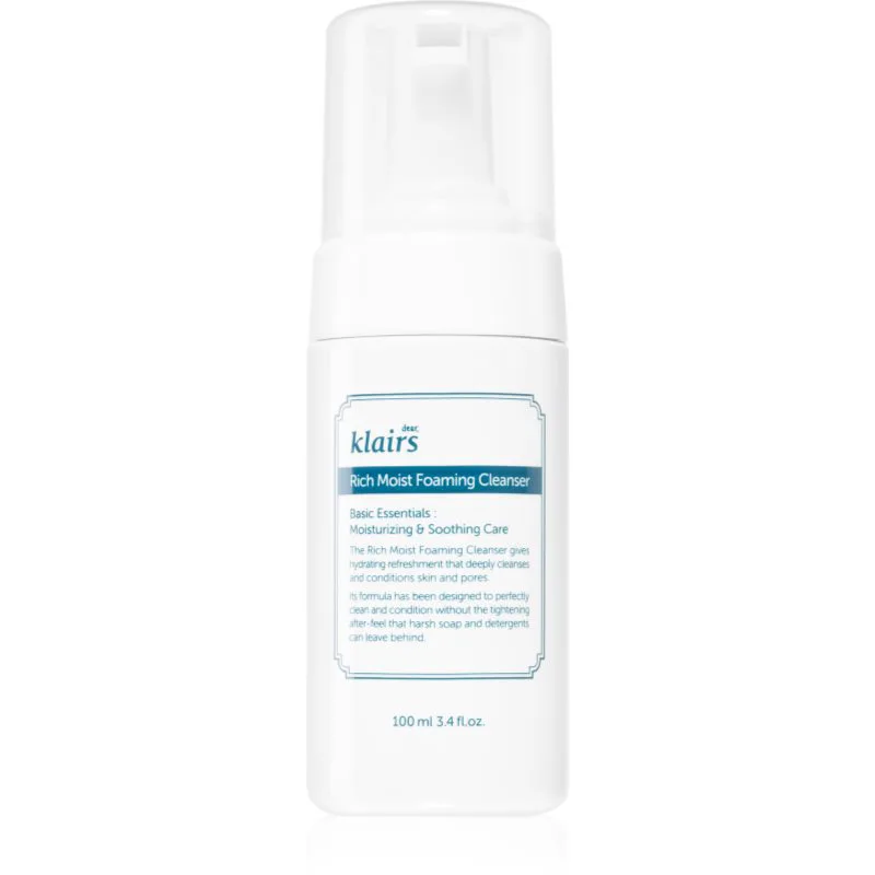 Klairs Rich Moist Foaming Cleanser καθαριστικός αφρός με ενυδατικό αποτέλεσμα 100 ml