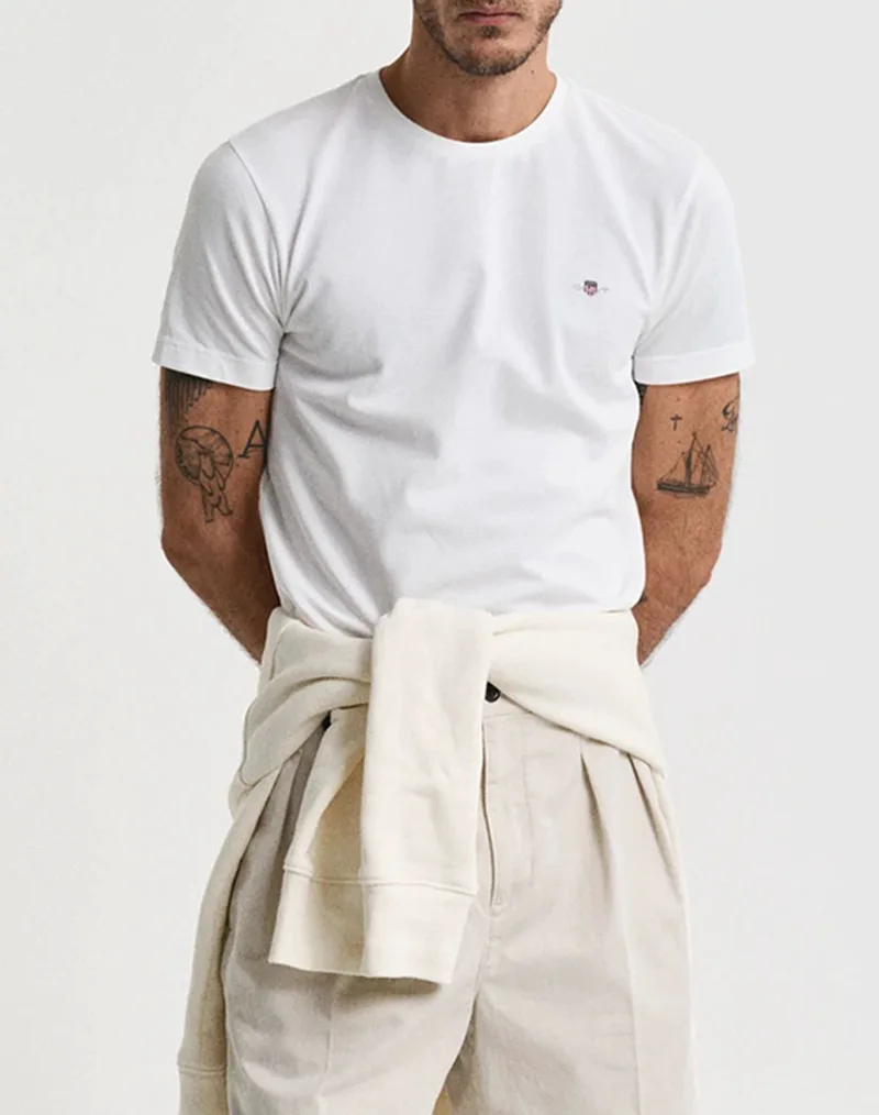 GANT ΜΠΛΟΥΖΑ ΚΜ SLIM PIQUE SS T-SHIRT 3G2013033-113 OffWhite