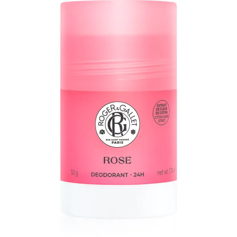 Roger & Gallet Rose στερεό αποσμητικό χωρίς άλατα αλουμινίου με 24 - ώρη προστασία για γυναίκες 50 γρ
