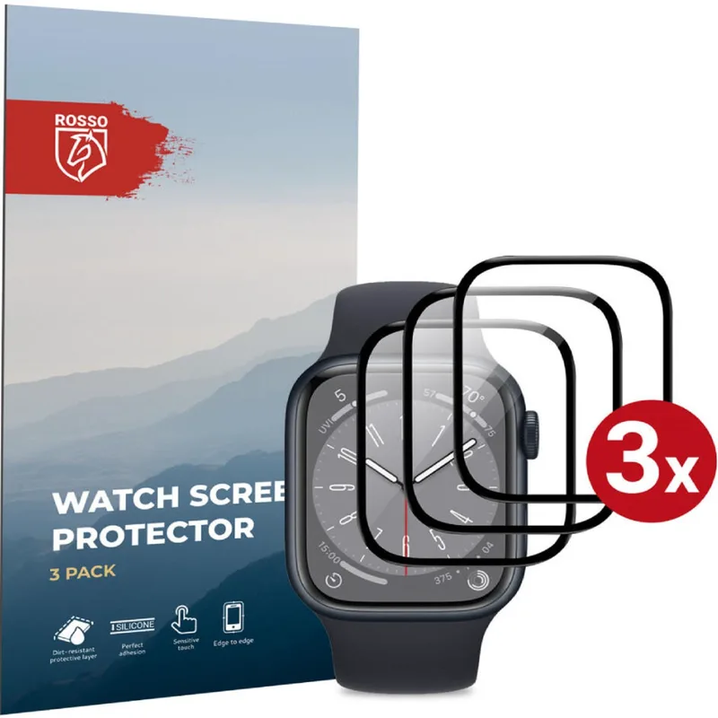 Hybrid Glass Apple Watch Ultra 3 / Ultra 2 / Ultra 1 49mm Κόκκινο Watch Screen Protector Αντιχαρακτικό Προστατευτικό Υβριδικό Οθόνης 3 Τεμάχια - Black (8719246460975)
