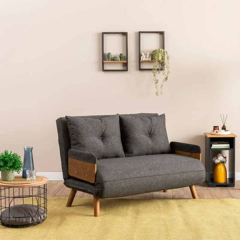 Διθέσιος Καναπές-Κρεβάτι Cosmo 2-Seater - Dark Grey 859Ftn2724 (120x42x65)