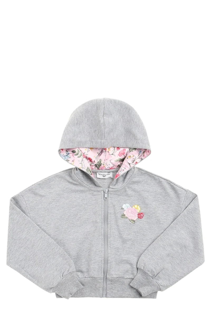 Ζακέτα Monnalisa Felpa C-Ricamo Floral 194801R8 4047-3202 Κορίτσι