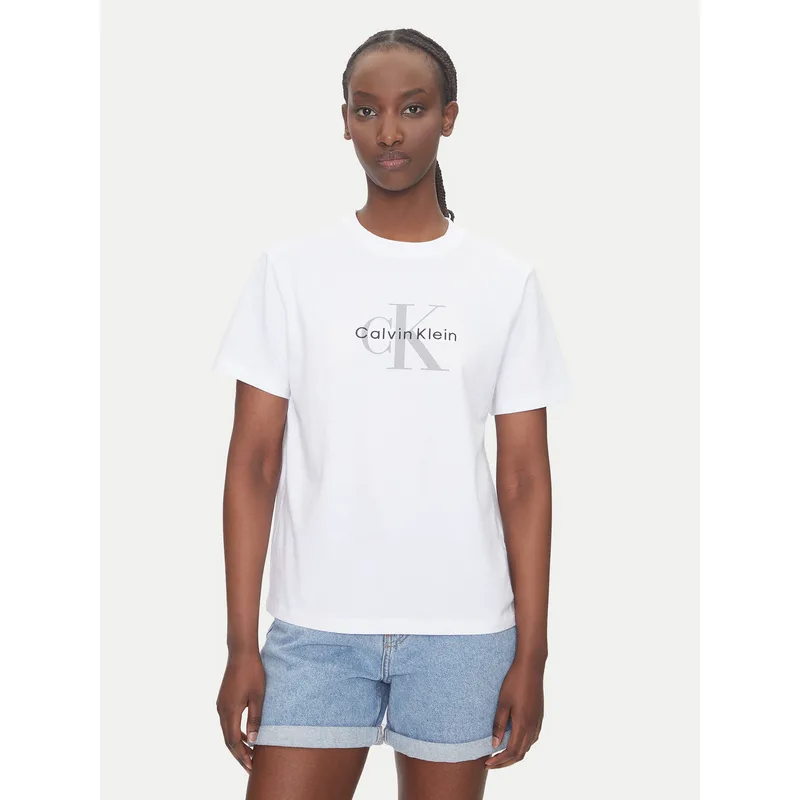 Calvin Klein Jeans T-Shirt Hero LV047B865G Λευκό Regular Fit