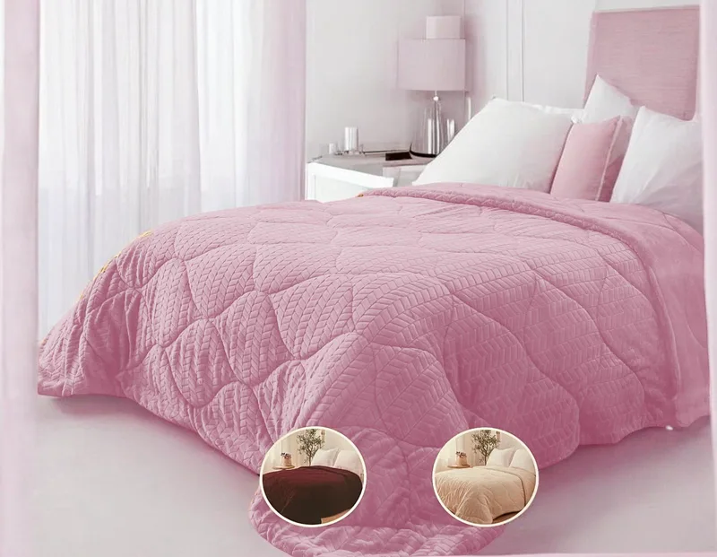 ΚΟΥΒΕΡΤΟΠΑΠΛΩΜΑ ΑΝΑΓΛΥΦΟ EXPLORA ΜΟΝΟ DUSTY PINK 160X210 LINEAHOME
