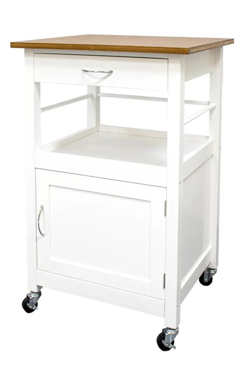 Συρταριερα Τρολλει Απο Ξυλο Πευκου Και Bamboo 56x49x86cm Μονόχρωμο GTR