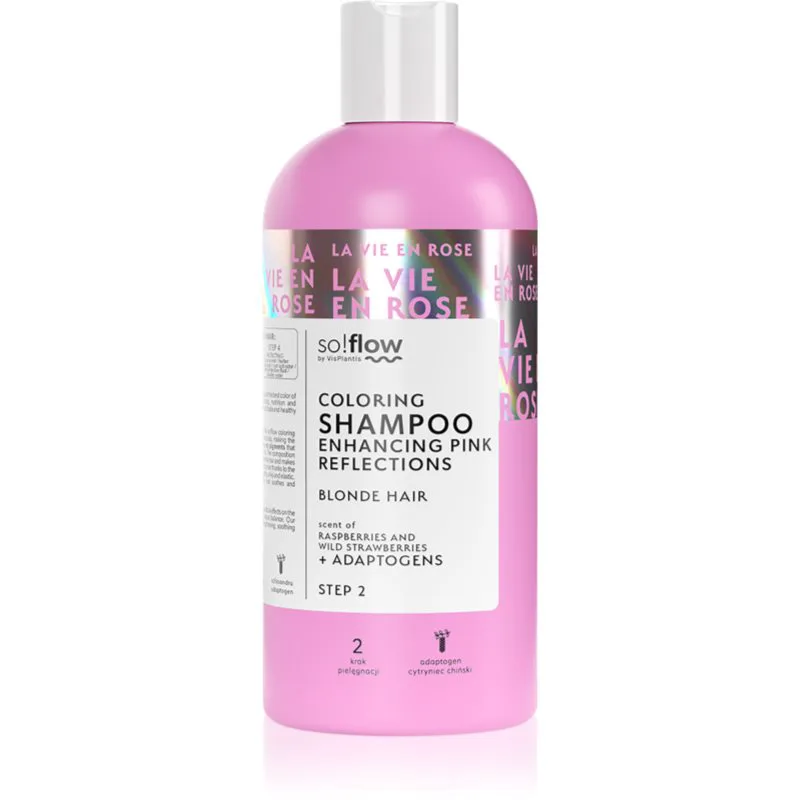 so!flow Coloring Shampoo Blonde Hair σαμπουάν με χρώμα για ξανθά μαλλιά απόχρωση Ροζ 300 ml