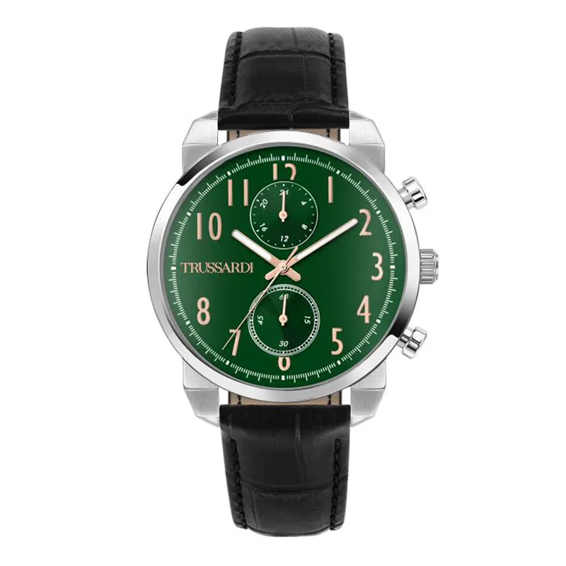 TRUSSARDI T-City Black Leather Strap R2451154001