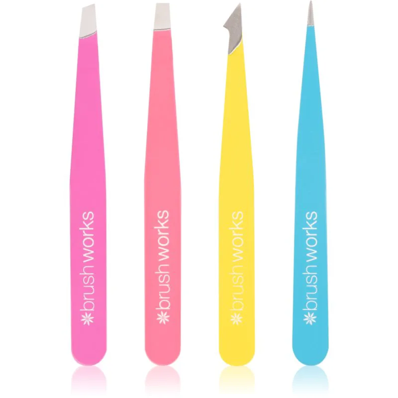 Brushworks Tweezer Set Neon σετ με τσιμπιδάκια