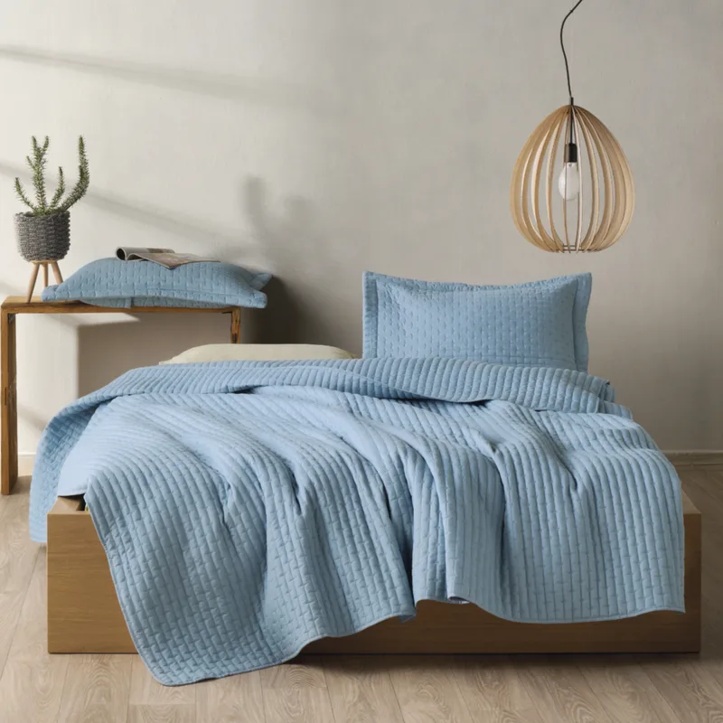 Κουβερλί Ημίδιπλο (Σετ 180x240) Kentia Loft Mason 19 Ciel