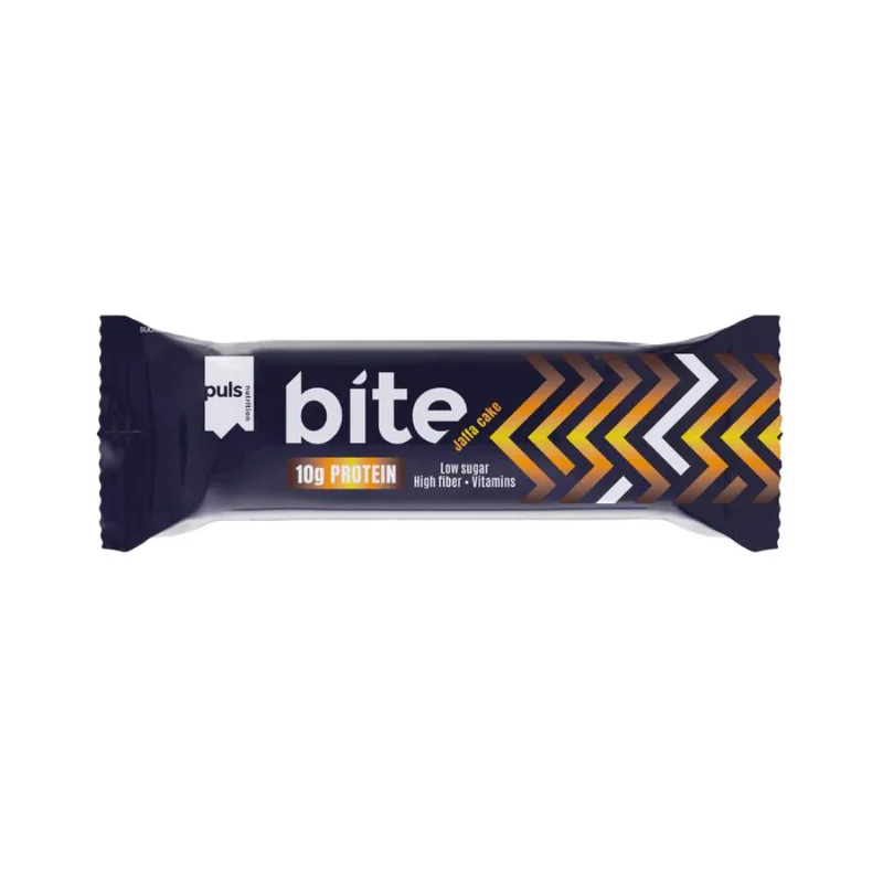 Πρωτεϊνική Μπάρα με Γεύση Jaffa Cake Bite+ – Puls Nutrition – 35g Φινλανδία High Protein Source of Fibre Low Sugars No Sugar Added