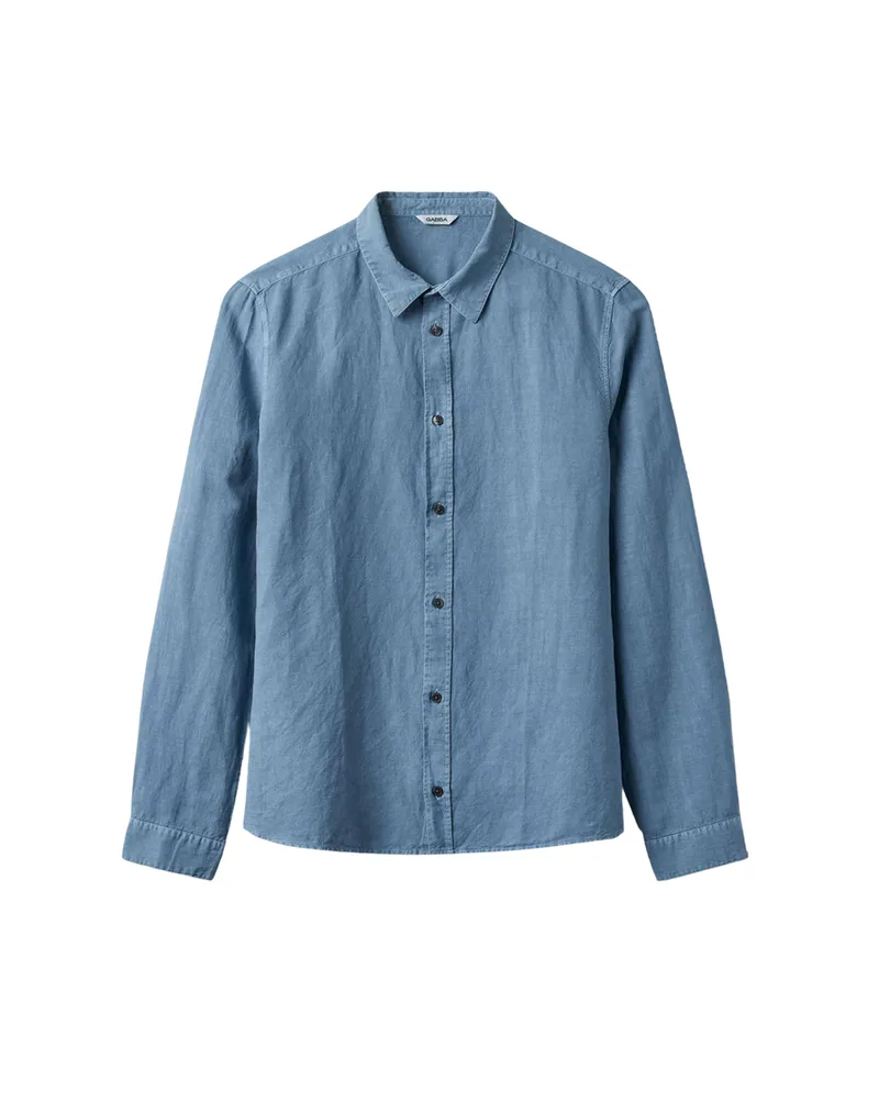 Gabba - Πουκάμισο Ανδρικό Costa Linen LS-Blue Shadow