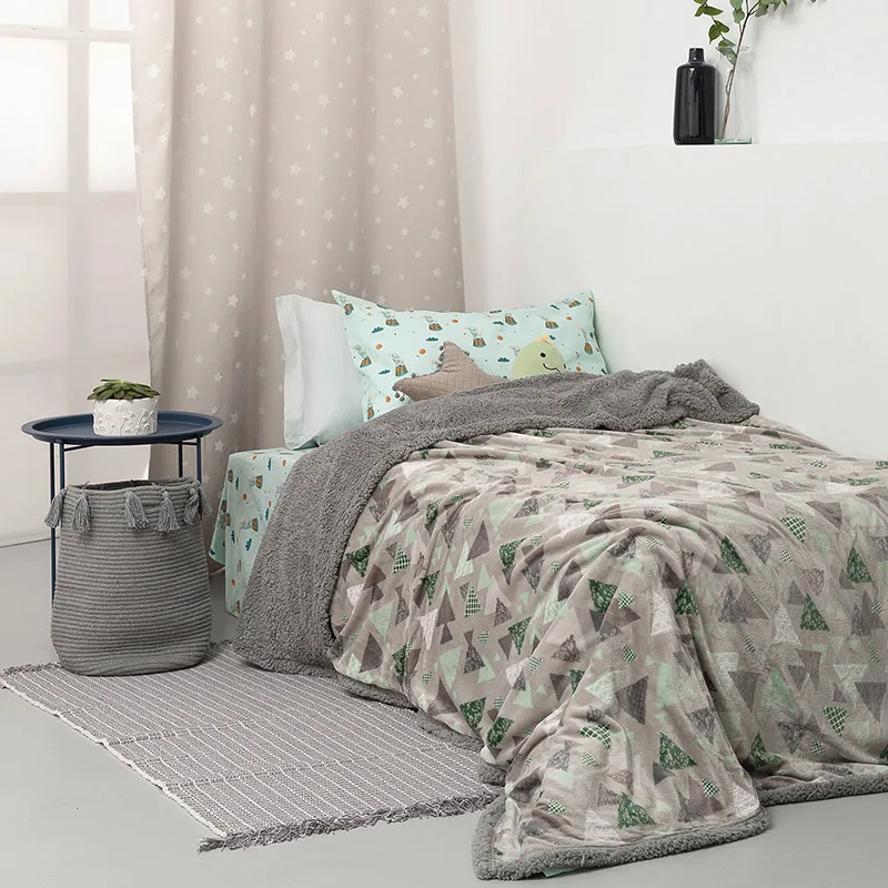 Φωσφοριζέ Κουβέρτα Fleece Μονή 160X220 Palamaiki Blake Grey (160x220)