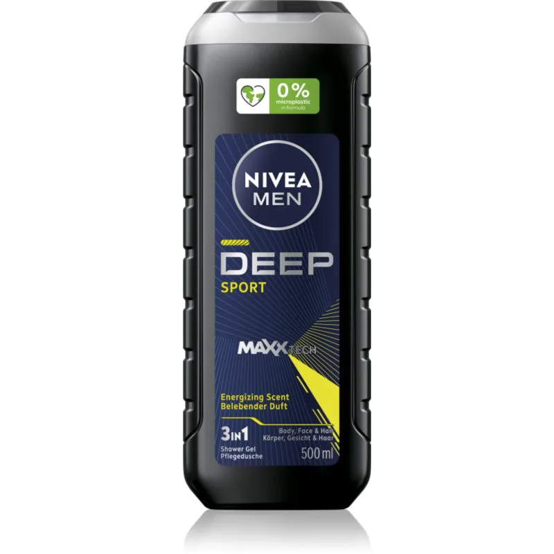 NIVEA MEN Deep Sport ενεργοποιητικό τζελ ντους για άντρες 500 ml