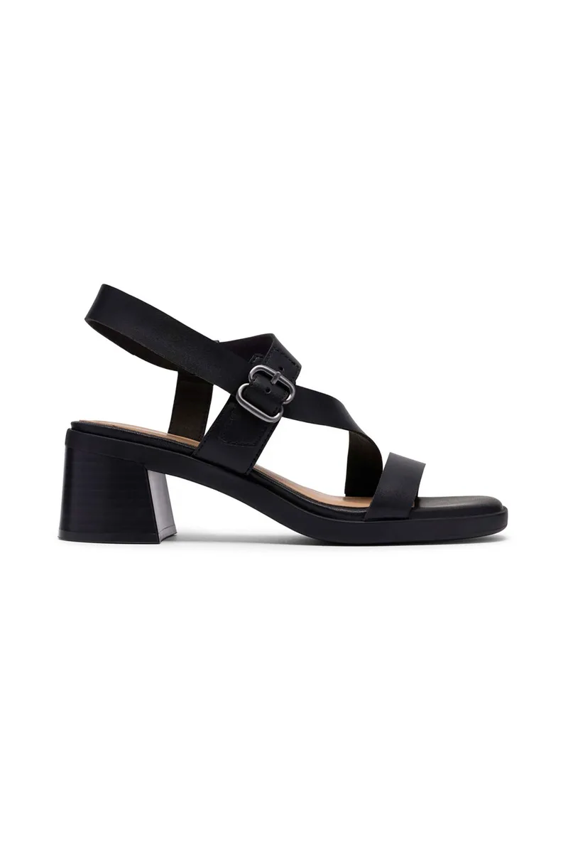 Clarks γυναικεία δερμάτινα πέδιλα με χοντρό τακούνι "Jaylan Sol" - 26186890 Μαύρο