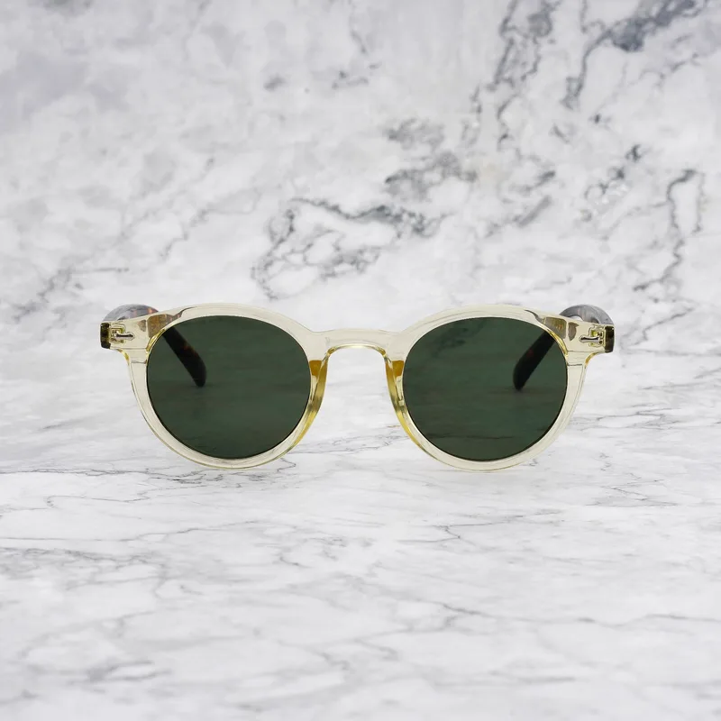 JAMES Tinted Sunglasses | Yellow & Tortoise | Green Shades | Explicit Poets Sunglasses