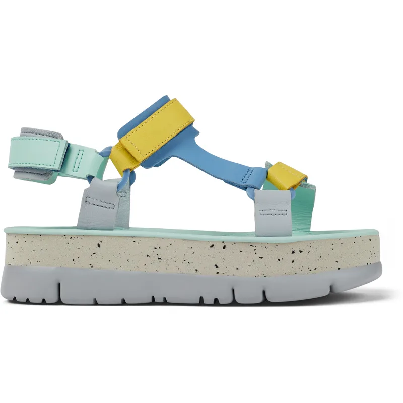 CAMPER Oruga Up - Πέδιλα Για Γυναικεία - Μπλε,Γκρι,Κίτρινο, Μέγεθος 37, Smooth leather
