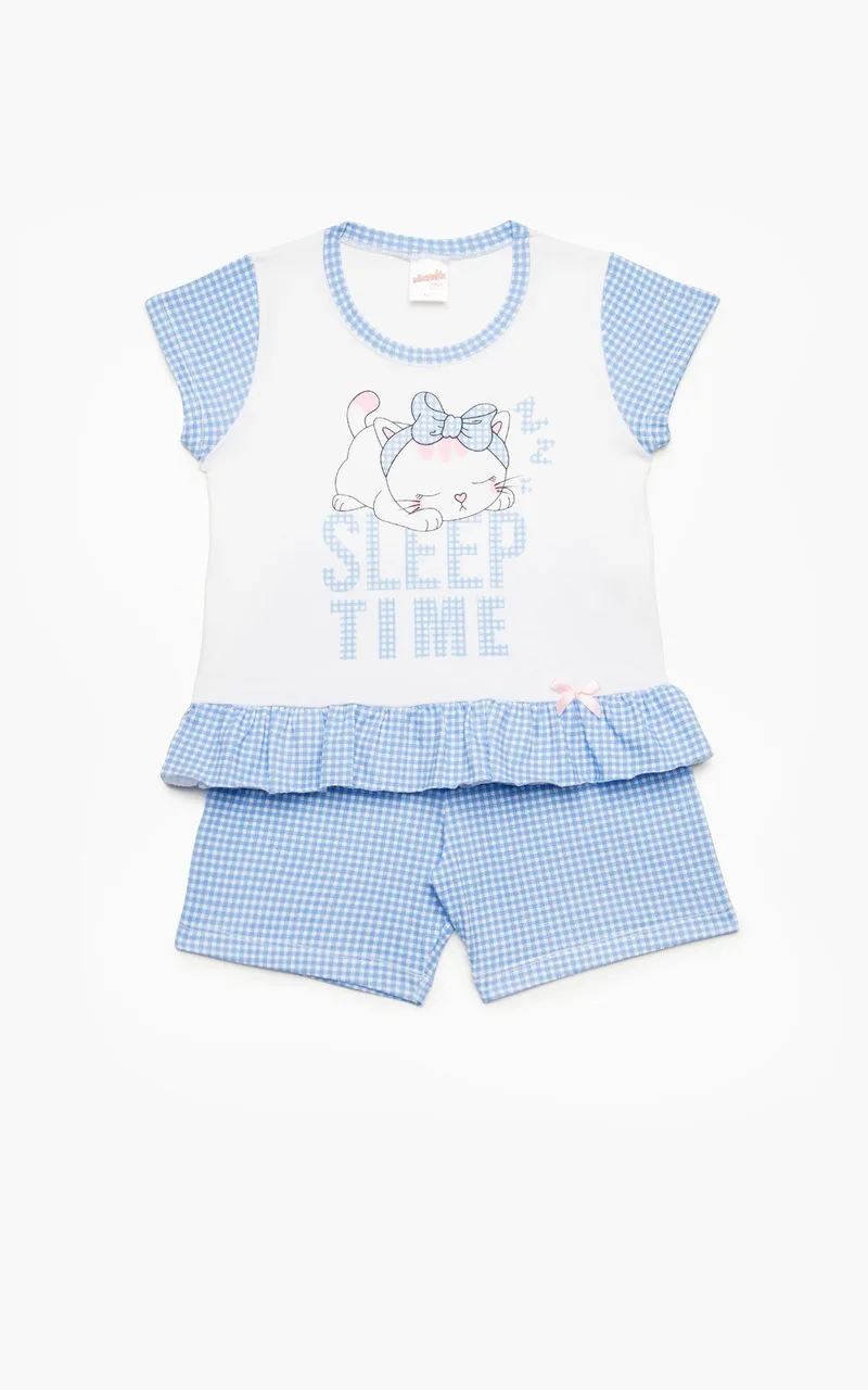 Πυτζάμα Βρεφική Καλοκαιρινή Minerva Sleep Time Λευκό No 4 61933-005