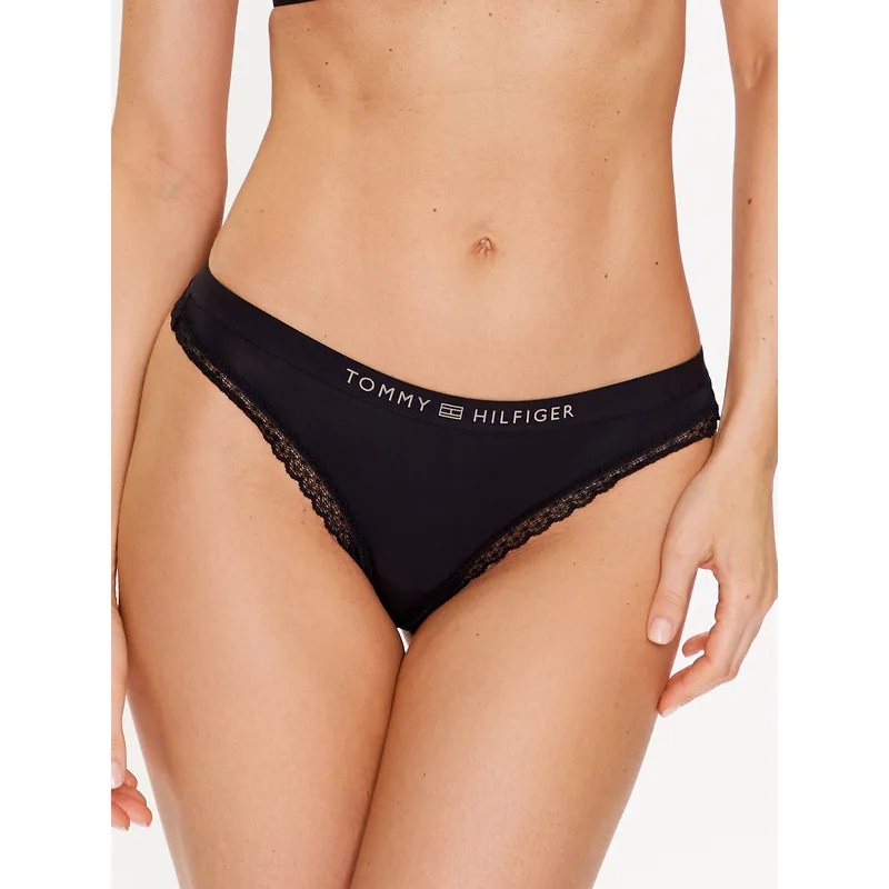 Tommy Hilfiger Στρίνγκ UW0UW04184 Μαύρο
