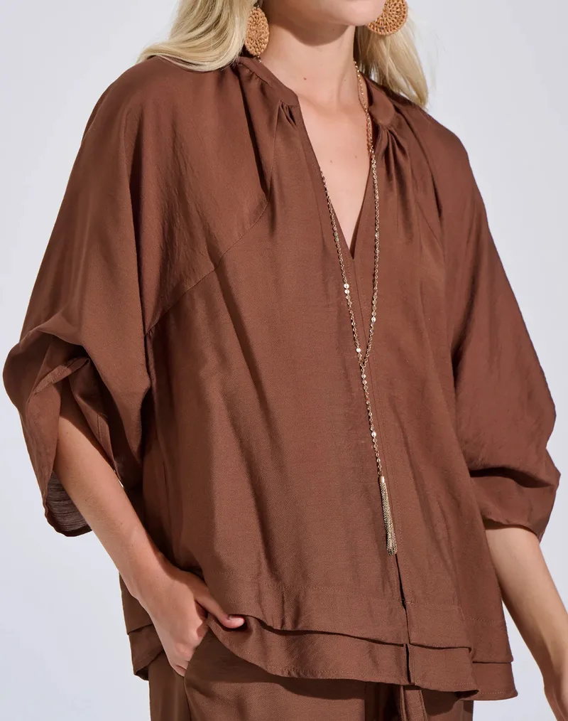 BILL COST ΜΠΛΟΥΖΑ 10-350540-1-ΚΑΦΕ Brown