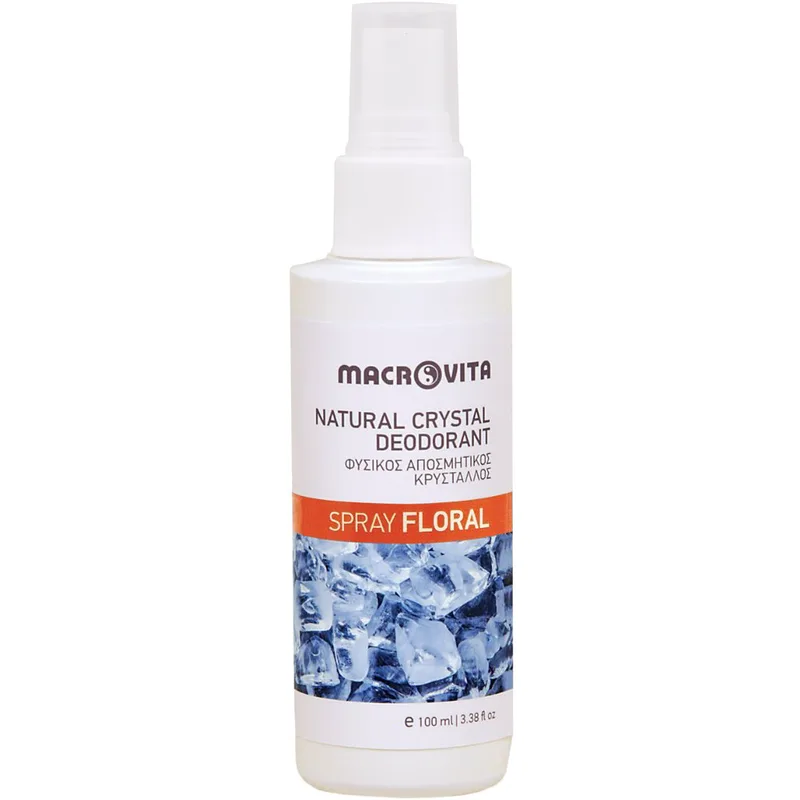 Macrovita Floral Natural Crystal Deodorant Spray Φυσικός Αποσμητικός Κρύσταλλος σε Σπρέι με Ελκυστικό Άρωμα Λουλουδιών 100ml