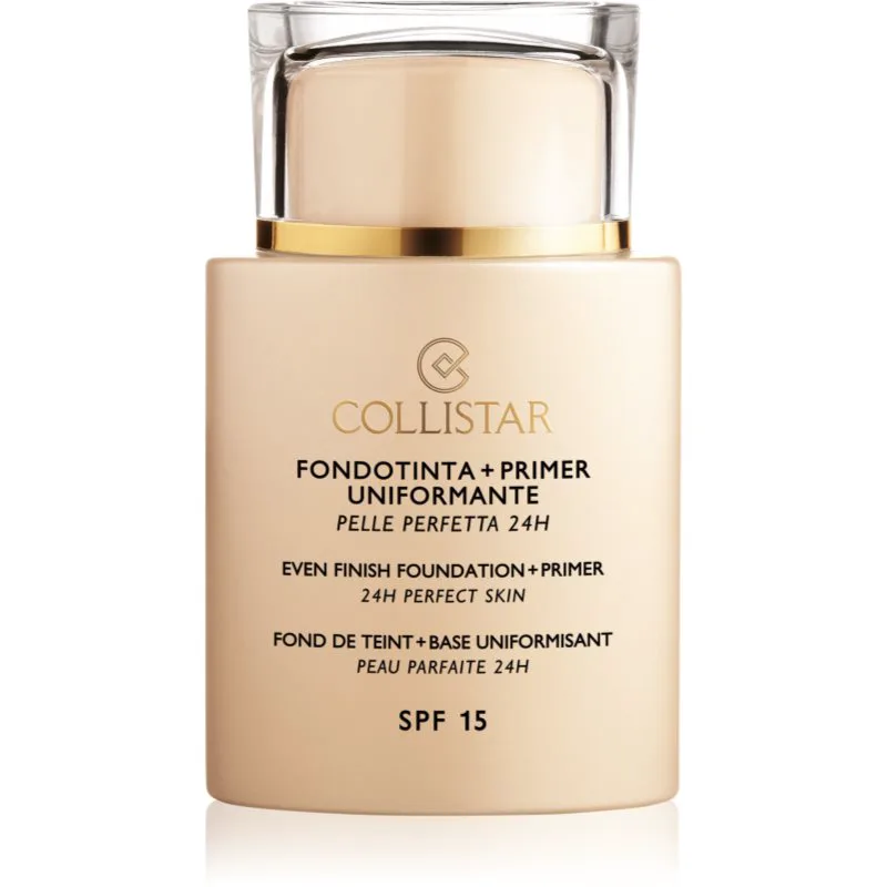 Collistar Even Finish Foundation+Primer 24h Perfect Skin μεικ απ και βάση SPF 15 απόχρωση 1 Ivory 35 ml