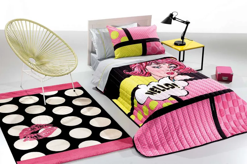 Πάπλωμα Microfiber Suede Μονό 160x220εκ. Pop Art Saint Clair (Ύφασμα: Microfiber) - Saint Clair - 5206480441820