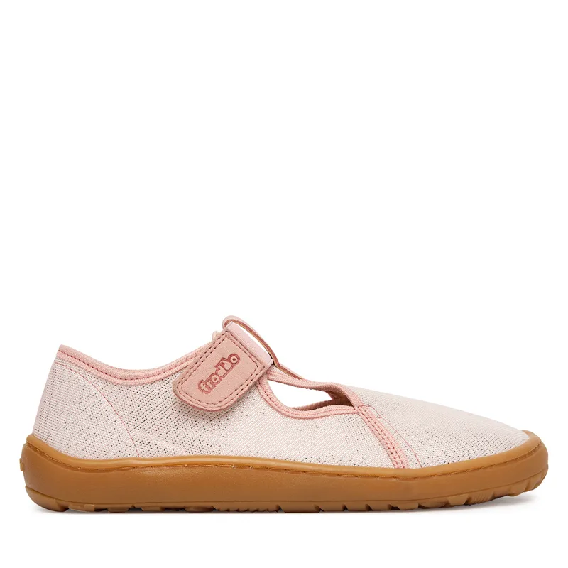 Παντόφλες Σπιτιού Froddo Barefoot Canvas T-Bar G1700439-2 D Ροζ