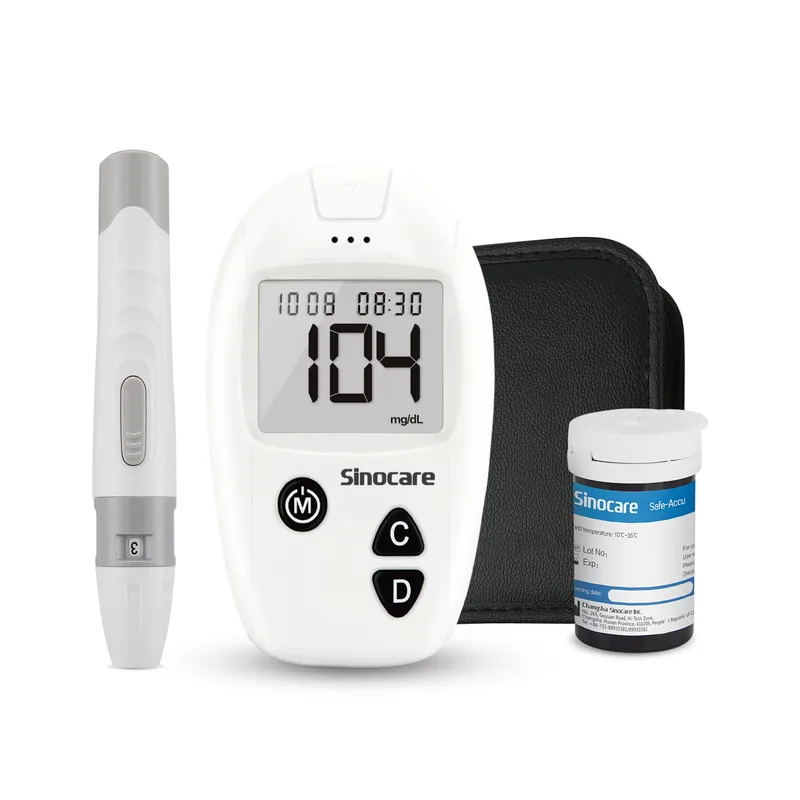 Sinocare Safe Accu Blood Glucose Monitor with Large Memory Capacity, High-cost Performance | 1pc meter+25pcs×(strips+lancets) | mmol/l